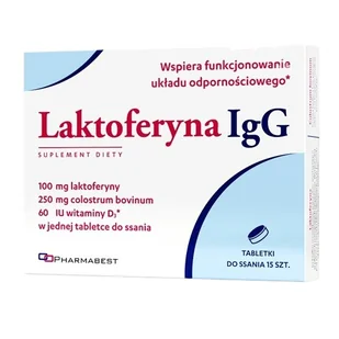 PHARMABEST SP. Z O.O. Laktoferyna IgG 15 tabletek do ssania 3785321 - Leki przeciwbólowe - miniaturka - grafika 1