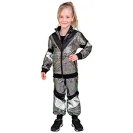 Stroje karnawałowe - Strój Dres Dziecięcy Metaliczny Srebrny Unisex-140 - miniaturka - grafika 1