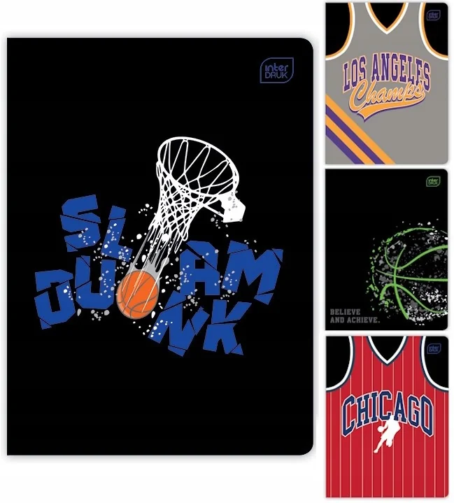 ZESZYT 32K KRATKA 70g INTERDRUK KOSZYKÓWKA NBA MIX WZORÓW 1szt. A5