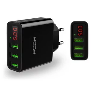 ROCK ŁADOWARKA SIECIOWA T14 LED 3-PORT NETWORK CHARGER BLACK - Ładowarki samochodowe - miniaturka - grafika 2
