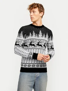 Jack&Jones Sweter Xmas Gabriel 12266118 Szary Regular Fit - Swetry męskie - miniaturka - grafika 1