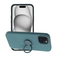 Etui i futerały do telefonów - Futerał SILICONE RING do IPHONE 15 zielony - miniaturka - grafika 1
