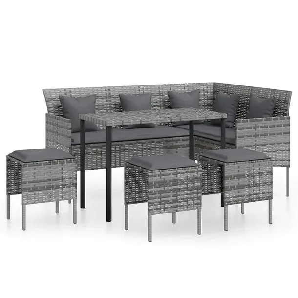 Zestaw wypoczynkowy ogrodowy L/Rattan Szary/Antracyt 161,5x113x80cm