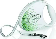 Smycze dla psów - Flexi Smycz dla psa Glam Splash Leaf biała 3m - miniaturka - grafika 1