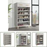 Szafki na buty - The Living Store Szafka na buty betonowa szara 60x35x105 cm materiał drewnopochodny - miniaturka - grafika 1