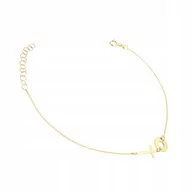 Bransoletki - Bransoletka Złota Celebrytka Koło I Krzyżyk P.585 - miniaturka - grafika 1