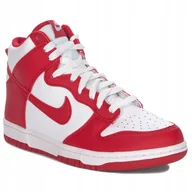Sneakersy damskie - Nike Sneakersy damskie wysokie Dunk High Gs White/Red DB2179 115 r.37.5 - miniaturka - grafika 1