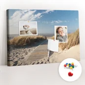 Tablice i flipcharty - Szkolna Tablica korkowa 60x40 cm, Kolorowe Pinezki, wzór Widok na plażę - miniaturka - grafika 1