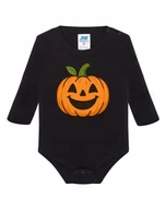 Body dla niemowląt - Body dziecięce czarne nadruk z DYNIĄ do szkoły na DZIEŃ DYNI 6M - miniaturka - grafika 1