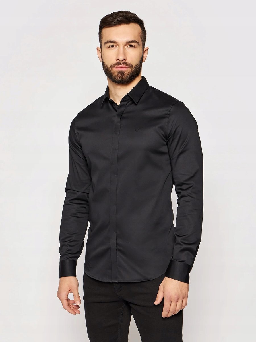ARMANI EXCHANGE KOSZULA MĘSKA CZARNA ELEGANCKA M 17BA