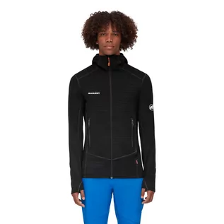 Bluzy męskie - Męska bluza polarowa Mammut Taiss Light ML Hooded Jacket black - M - grafika 1