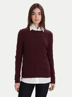 Swetry damskie - Tommy Hilfiger Sweter WW0WW43586 Bordowy Regular Fit - miniaturka - grafika 1