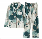 Piżamy damskie - damska PIŻAMA rozpinana KOMPLET koszula i spodnie do szpitala sanatorium XL - miniaturka - grafika 1