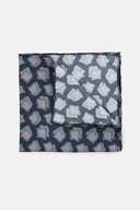 Krawaty i muchy męskie - Poszetka Jedwabna Granatowa Wzór - miniaturka - grafika 1