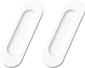 Zawiasy, okucia i inne akcesoria - 2 sztuki samoprzylepnych owalnych klamek do drzwi przesuwnych do szaf, okien i drzwi przesuwnych (białe) - miniaturka - grafika 1