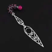 Zakładki do książek - Srebrny sztylet z chalcedonem - srebrna zakładka do książki - miniaturka - grafika 1