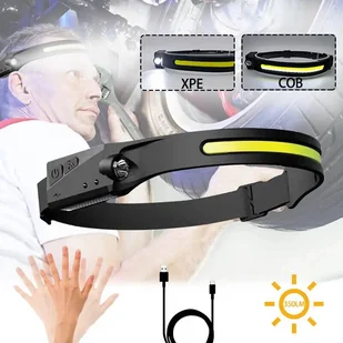Latarka czołowa LED z czujnikiem ruchu IPX4 USB-C 1200 mAh - czarna - Latarki - miniaturka - grafika 13