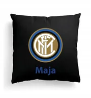 Poduszki dekoracyjne - Foto Poduszka Czarna Inter Mediolan + IMIĘ Prezent - miniaturka - grafika 1