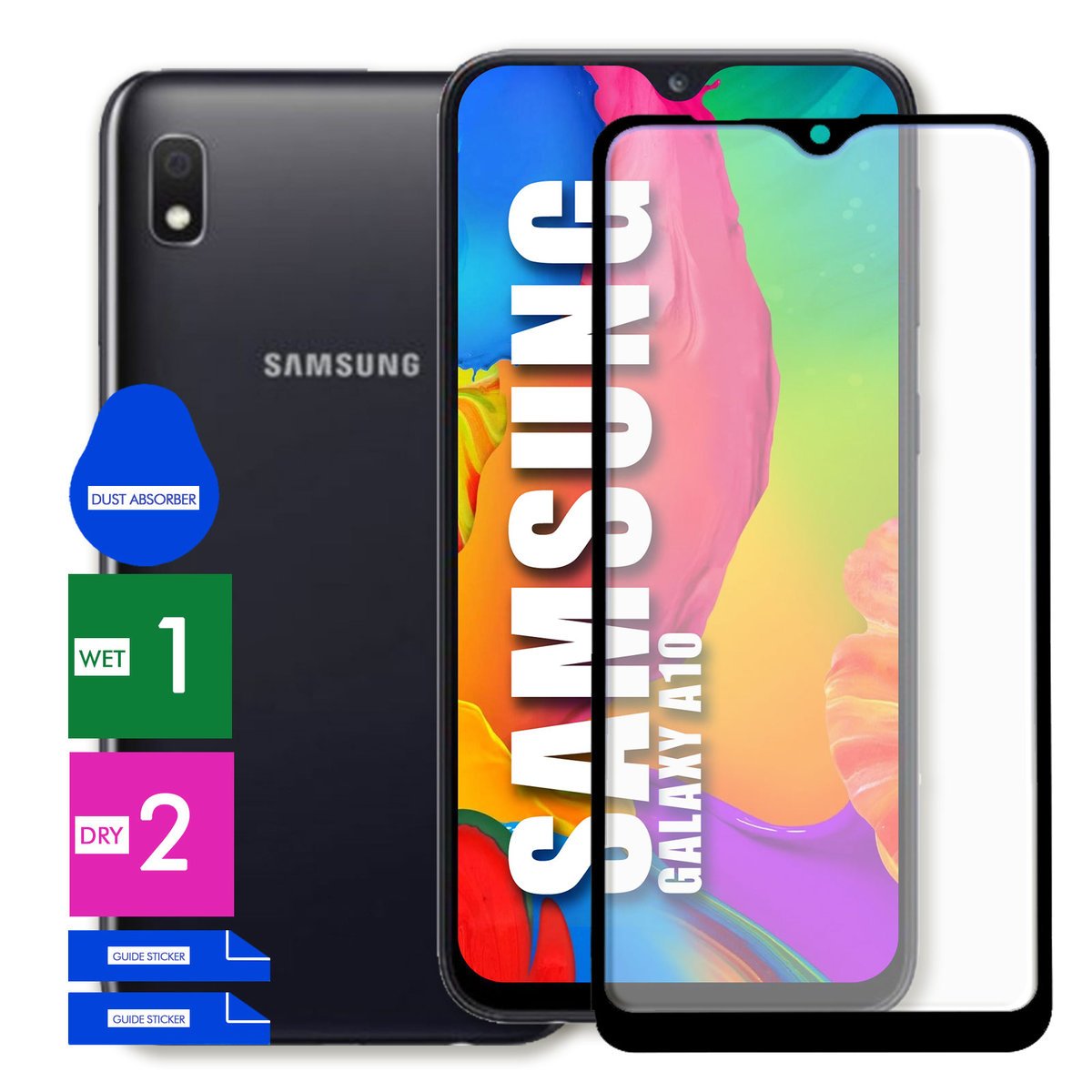 SZKŁO OCHRONNE DO SAMSUNG GALAXY A10 HARTOWANE 9H PEŁNE CAŁY EKRAN 5D