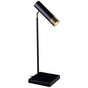 Lampy stojące - Amplex Stojąca LAMPA stołowa EIDO 0351 biurkowa LAMPKA metalowa tuba regulowana patyna czarna 0351 - miniaturka - grafika 1