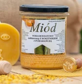 Miód - Miód z rokitnikiem i pomarańczą, wielokwiatowy nektarowy 0,5kg - miniaturka - grafika 1