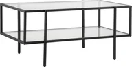 Ławy i stoliki kawowe - HOMCOM Stolik boczny szklany stolik kawowy z półką regulowane nóżki ze stalową ramą szklany blat szkło hartowane czarny 100 x 55 x 45,5 cm - miniaturka - grafika 1