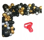 Balony i akcesoria - ŁUK ŚCIANKA BALONY CZARNO ZŁOTA WESELE ŚLUB BRAMA KARNAWAŁ DEKORACJA 134 XL - miniaturka - grafika 1