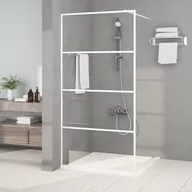 Ścianki i drzwi prysznicowe - Ścianka prysznicowa, biała, 100x195 cm przezroczyste szkło ESG - miniaturka - grafika 1