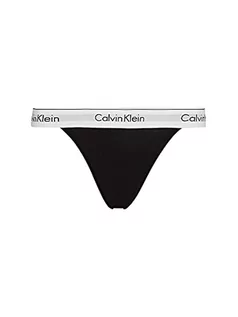 Majtki damskie - Calvin Klein Damskie stringi Tanga z wysoką nogawką, Czarny, M - grafika 1
