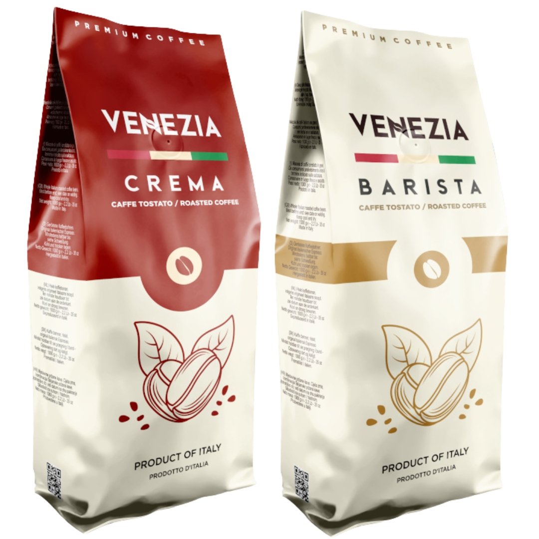 Kawa ziarnista Venezia zestaw kaw 2kg Crema Barista włoska kawa palona