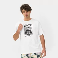 Koszulki sportowe męskie - Męski t-shirt z nadrukiem Volcom Edener Lse Sst - biały - VOLCOM - miniaturka - grafika 1