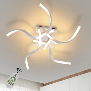 ZMH lampa sufitowa LED lampa do salonu biała lampa sufitowa ściemnialna 48W 65CM w kształcie fali nowoczesny design lampa do sypialni lampa kuchenna z pilotem wewnętrzna lampa sufitowa lampa biurowa lampa do przedpokoju - Lampy sufitowe - miniaturka - grafika 1