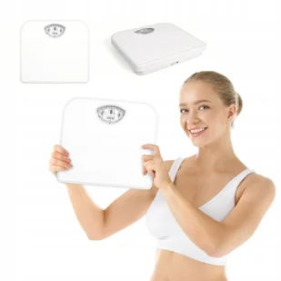 Mechaniczna Waga Łazienkowa Klasyczna Analogowa Do 130KG IZ9201 Biała - Wagi łazienkowe - miniaturka - grafika 1