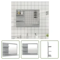 Lustra - The Living Store Lustro łazienkowe szare Sonoma 60x10,5x45 cm Materiał drewnopochodny - miniaturka - grafika 1
