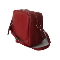 Torebki damskie - Duża włoska listonoszka trzy komory A5 vera pelle srebrne okucia Czerwona VP333R - miniaturka - grafika 1