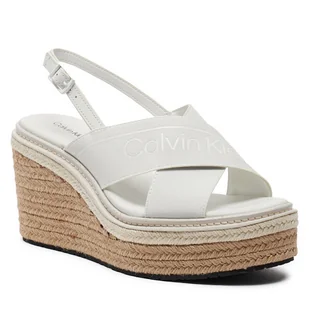 Espadryle Calvin Klein Wedge Sandal 50 He HW0HW01965 Biały - Espadryle damskie - miniaturka - grafika 1