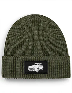 Czapka zimowa beanie auto samochód "Syrenka" Military Green - Czapki damskie - miniaturka - grafika 1