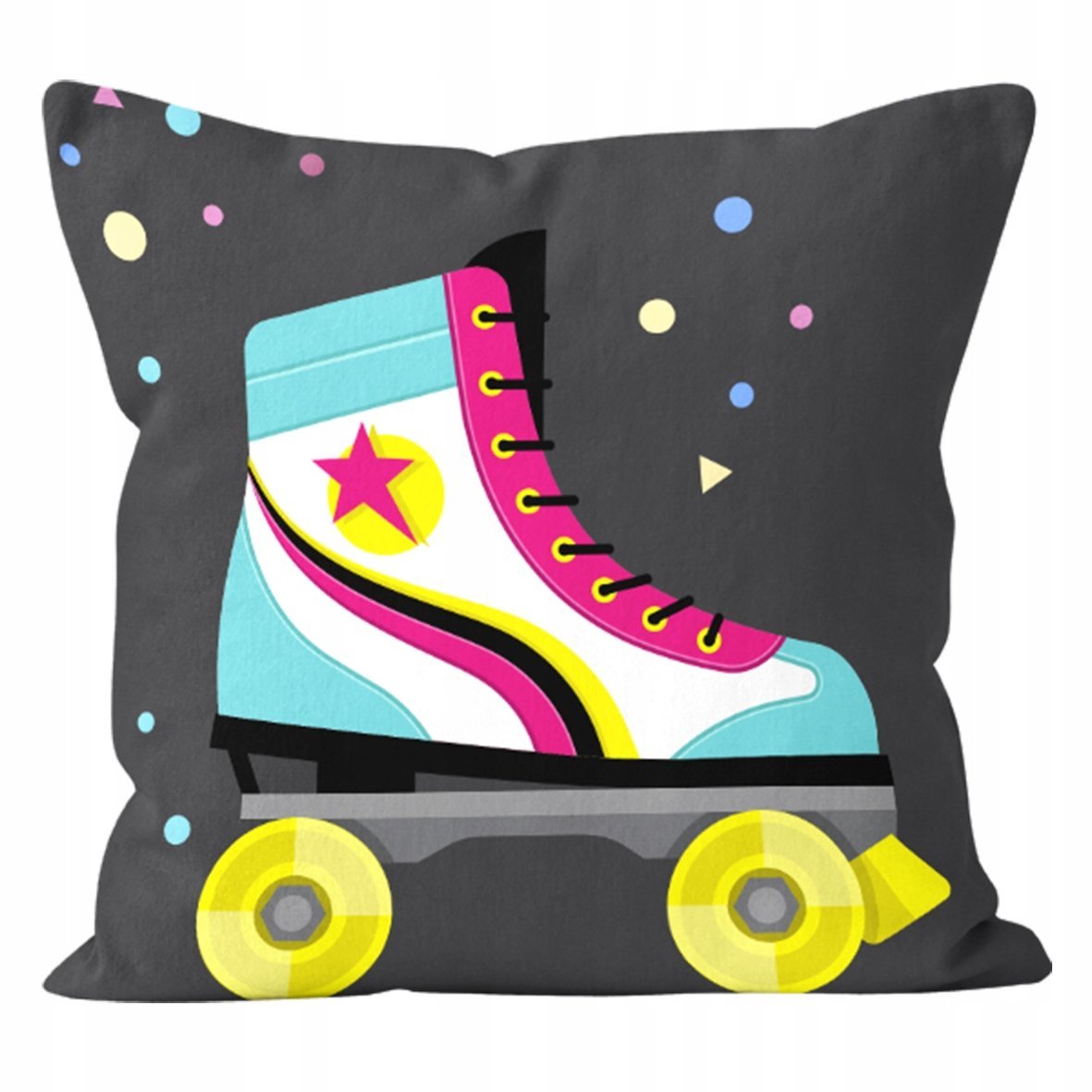 POSZEWKA NA PODUSZKĘ 45x45 CM MŁODZIEŻOWA WROTKI MIĘKKA RADIO RETRO POP-ART