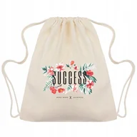 Plecaki szkolne i tornistry - WORKO-PLECAK BEŻOWY Na Buty SUKCES KWIATY Wzory - miniaturka - grafika 1