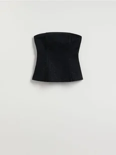 Reserved - Bluzka z błyszczącą aplikacją - czarny - Bluzki damskie - miniaturka - grafika 1