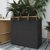 Pozostałe narzędzia ogrodowe - vidaXL Donica, czarna, 80x40x80 cm, polirattan - miniaturka - grafika 1