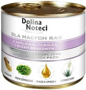 Dolina Noteci PREMIUM dla psów małych ras z królikiem fasolką i ryżem 12x185g 5902291380429 - Mokra karma dla psów - miniaturka - grafika 1