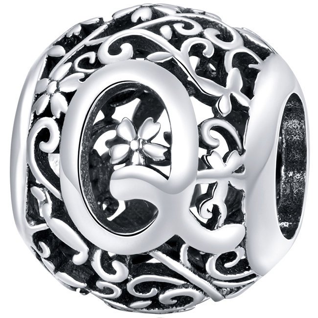 CHARMS literka Q srebro 925 koralik