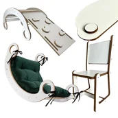 Skoczki dla dzieci - Zestaw BUJAK MONTESSORI Poduszka Butelkowa Zieleń +Ścianka + Krzesło Blat Zjeżdżalnia CE - miniaturka - grafika 1