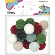 Zabawki kreatywne - Pompony włóczkowe pastelowe ciemne mix 18 szt. 412941 TITANUM - miniaturka - grafika 1