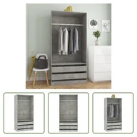 Szafy - The Living Store Szafa betonowa szara 100x50x200 cm materiał drewnopochodny - miniaturka - grafika 1
