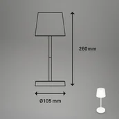 Lampy stojące - Briloner Lampa stołowa LED Piha z akumulatorem, biała - miniaturka - grafika 1