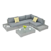 Meble ogrodowe - Narożnik technorattan VERONA Stone Grey - miniaturka - grafika 1