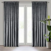 Zasłony - Zasłona na taśmie marszczącej ROSA 140 x 270 cm grafitowy - miniaturka - grafika 1