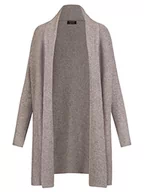 Swetry damskie - ApartFashion Women's APART dziergany płaszcz z kaszmiru sweter kardigan, szary, normalny, szary, L - miniaturka - grafika 1